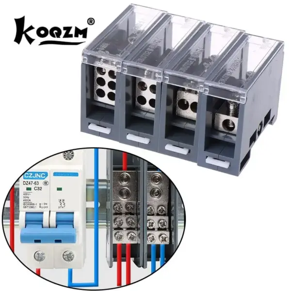 1PCS 1 in 1/2/4/6 Out 150A Din Rail Terminal Block Distribution Box One in Multiple Out Power Junction Box for Circuit Breaker