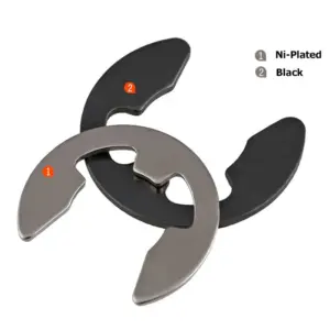 100pcs M1.5 Nickel Plated Carbon Steel Black DIN6799 Retaining Ring For 1.5mm E-Ring E Clip Snap Ring Shaft Circlip