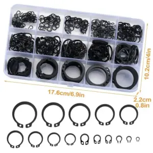 300pcs Internal Circlip Assortment Kit 6-26mm C Clip Washer set Carbon Steel  Retaining Ring Snap Ring kit for metal shaft Hole