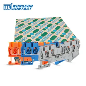 PT2.5-QU Push-in Terminal Block Din Rail PT 2.5mm² 2-in 2-out Wire Electrical Connector Plug PT 2.5 QUATTRO