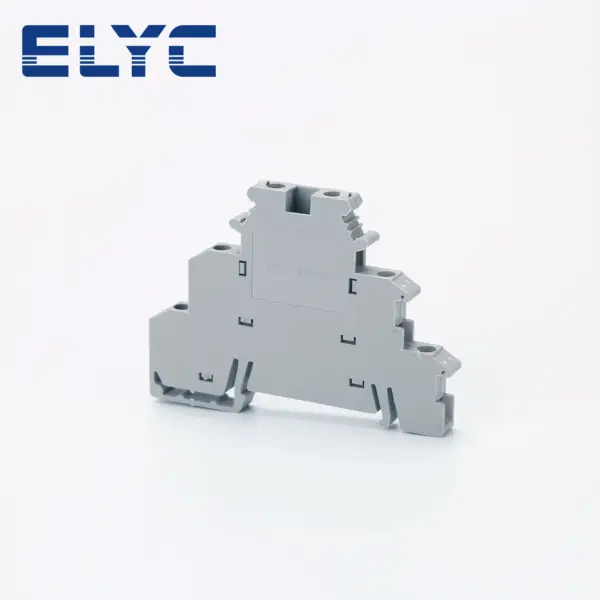 50Pcs DIKD1.5 3 Level DIN Rail Terminal Block Three Layer  6-Conductor Triple Wire Electrical Connector