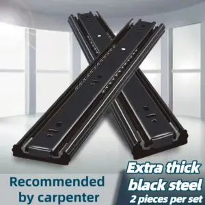 10-20 Inch Cold Rolled Steel Drawer Slides - Two-Section Cabinet Hardware Furniture Sliding Track for Close Drawer