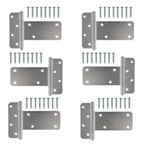 6" Door Hinges, 280 Lbs Capacity Heavy Duty Gate Hinges 6 Pack T Gate Hinges, Wrought Hardware for Wooden Fences, Barn Door, Sc