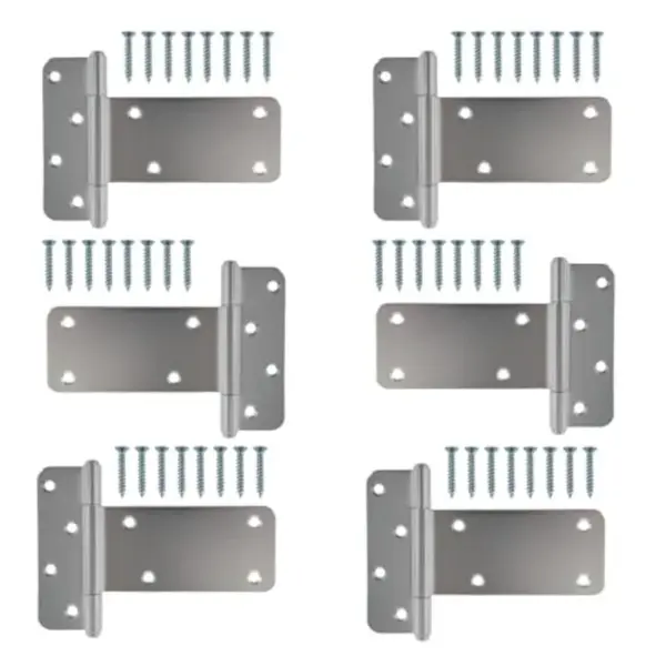 6" Door Hinges, 280 Lbs Capacity Heavy Duty Gate Hinges 6 Pack T Gate Hinges, Wrought Hardware for Wooden Fences, Barn Door, Sc