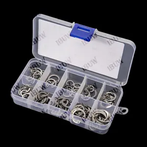 100PCS C Type Internal Circlip Retaining Clip Assortment Kit M8-M25 Stainless Steel Snap Ring Kit Set for Hole M8 M10 M14 M18