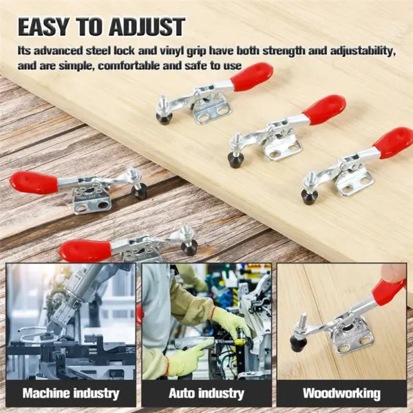 B03C-8Pcs Toggle Clamp Adjustable Quick Release Toggle Latch Hold Down Clamp, 60 Lbs Stainless Steel Horizontal Clamps