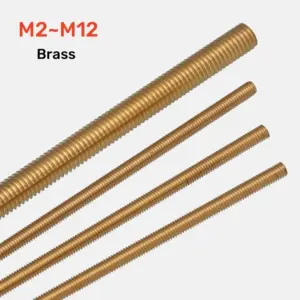 1/2/3pcs M2 M2.5 M3 M4 M5 M6 M8 M10 M12 Brass Full Threaded Rod Copper Bar Stud  Bolt Long Shaft Rod Length 200/230/250/500mm