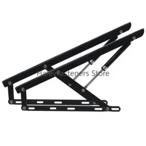 61/75/90cm Hydraulic Randomly Stop Hinges Kitchen Cabinet Door Adjustable Polish Hinge Furniture Lift Up Flap Stay Support Hardw