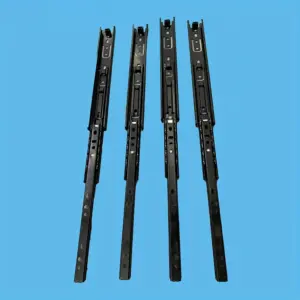A pair of 3-fold full-extension drawer slides black side-mounted silent closing ball bearing slides suitable for cabinets drawer