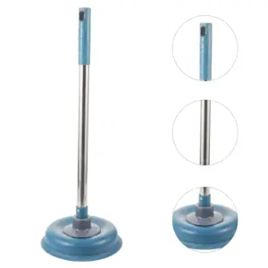 Heavy Duty Toilet Plunger with Extra Long Handle for Easy Operation Powerful Force Cup Unclogs Toilets Sinks Showers Bathtubs