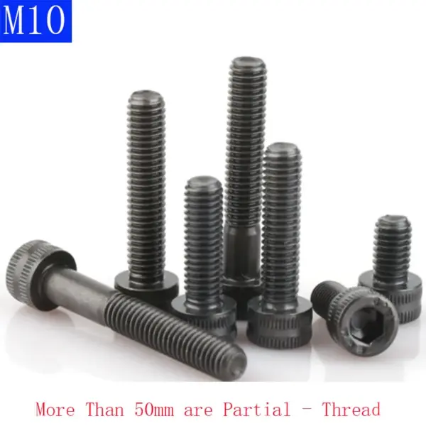 M10 - 1.5 Black 14.9 Grade Alloy Steel Allen Hex Socket Cap Head Screws DIN 912 Bolts