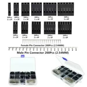 620Pcs,Dupont Connector 2.54mm, Dupont Cable Jumper Wire Pin Header Housing Kit, Male Crimp Pins+Female Pin Terminal Connector