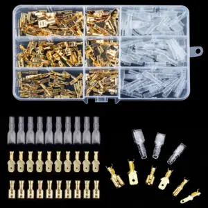 Box Insulated Male Female Wire Connector 2.8/4.8/6.3mm Electrical Crimp Terminals Termin Spade Connectors Assorted Kit 270PCS