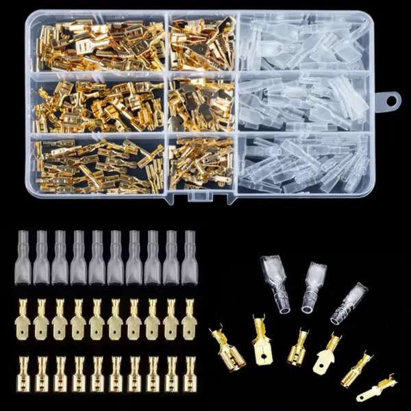 Box Insulated Male Female Wire Connector 2.8/4.8/6.3mm Electrical Crimp Terminals Termin Spade Connectors Assorted Kit 270PCS