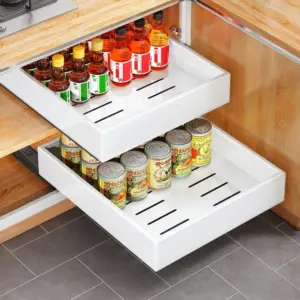 Deep Pull Out Drawer 21 Inch Heavy Duty Full Extension Slide Out Shelf for Kitchen Pantry Bathroom Under Sink