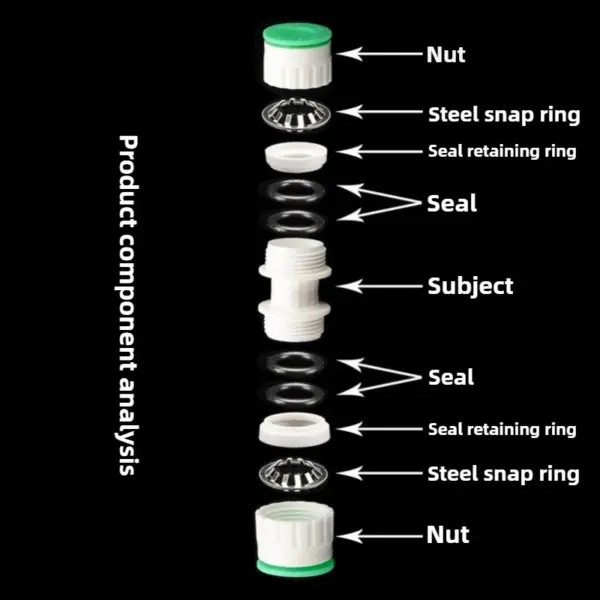 1216 PEX-Aluminum Pipe Fittings for Solar Heaters - 1/2" Quick-Connect Valves, Tees, Elbows & Straights with Male/Female Thread