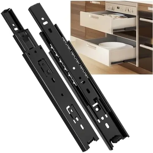 Full Extension Drawer Slides 8-24 Inch 100 lb Load Capacity Side Mount Ball Bearing Rails for Cabinet Dresser Kitchen Trash Can