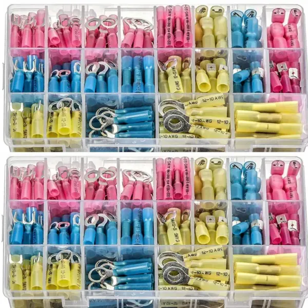 Insulated Butt Wire Connector Heat Shrink Crimp Terminals Kit Male Female Electrical Cable Spade Ring Fork Terminal 240PCS