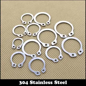 50pcs M8 304 Stainless Steel 304ss Spring Washer DIN471 C Type Snap Retaining Ring For 8mm Outside External Shaft Circlip