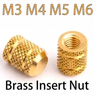 M3 M4 M5 M6 Brass Heat Set Insert Nuts For 3d Printer Hot Melt Knurled Threaded Inserts Closed End Molding Embedment Nut