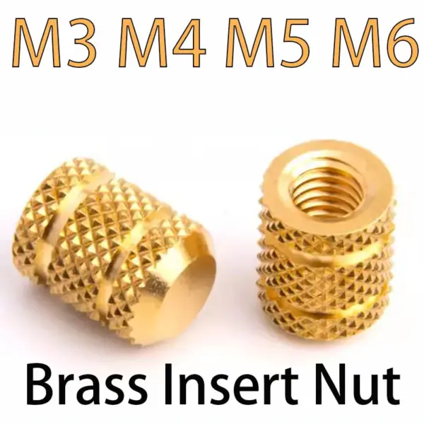 M3 M4 M5 M6 Brass Heat Set Insert Nuts For 3d Printer Hot Melt Knurled Threaded Inserts Closed End Molding Embedment Nut