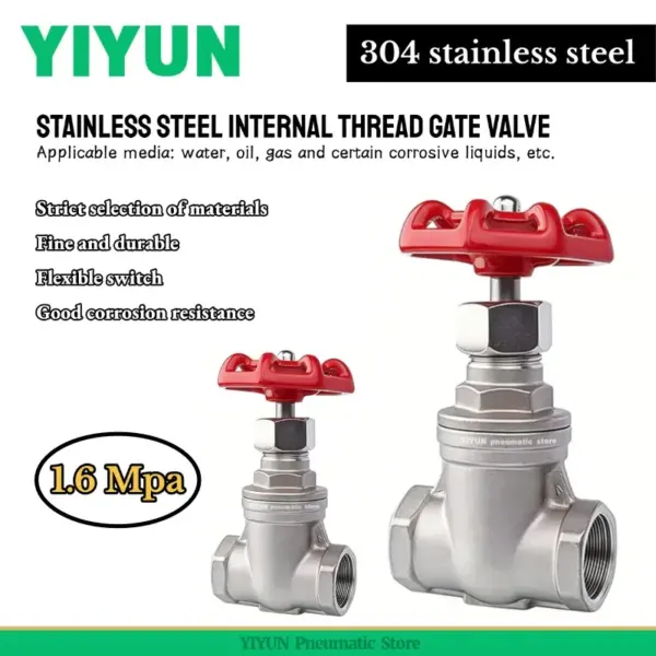 1pc 304 Stainless Steel Ball Valve DN15 DN20 DN25 DN32 DN40 DN50 DN65 Internal Thread Rotary Gate Valve Tap Water Valve Switch