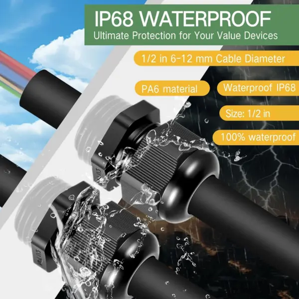 Waterproof IP68 Electric Wires Connector Cord Joint NPT Cable Gland Kit