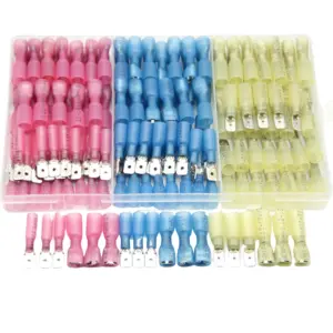 140pcs Waterproof Insulated Butt Wire Connector Heat Shrink Crimp Terminals Kit Male Female Electrical Cable Spade Terminal