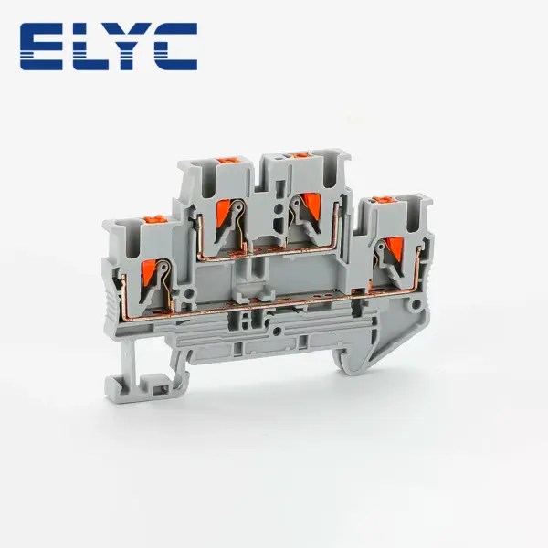 100Pcs PTTB2.5 Push-In Double Level 2 Layer Connection Electric Plug Wire Electrical Connector Din Rail Terminal Block PTTB 2.5