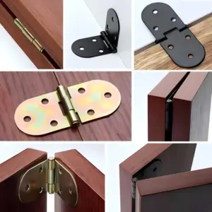 42PCs heavy-duty hinge, furniture connector flip hinge, suitable for door and window cabinet wardrobe wooden box jewelry box