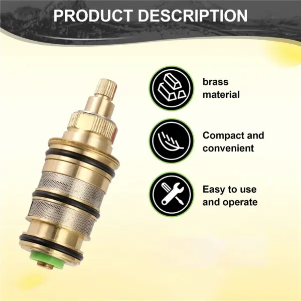 A88E-2X Brass Replacement Thermostatic Cartridge,Shower Mixer Valve Bar Repair Kit Intelligent Thermostatic Valve Core