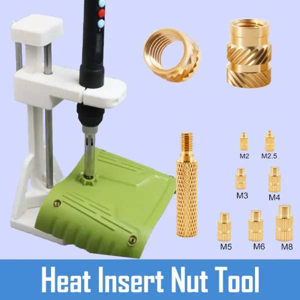 Heat Insertion Brass Nut Machine Manual ABS Easy DIY Heating Set Tool Soldering Iron for 3D Printing Plastic Threaded Insert Nut