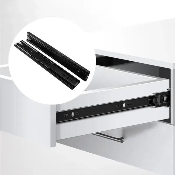 Push to Open Drawer Slides Full Extension Handleless Side Mount Ball Bearing Track Guide Runners Telescopic Drawer Pocket Slides