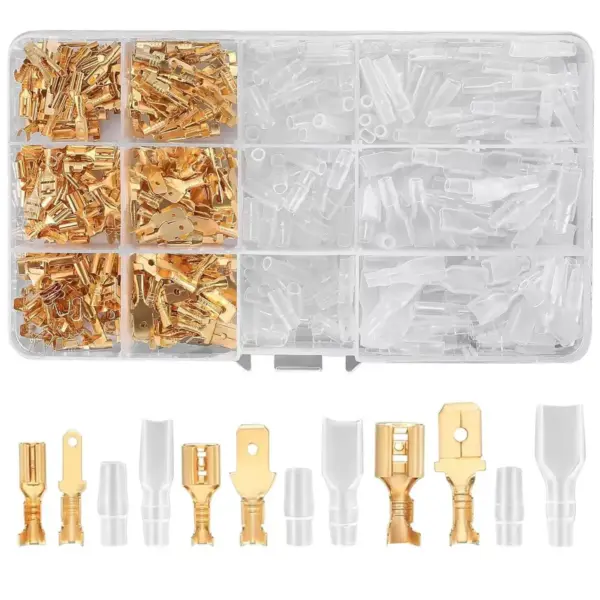 480PCS 2.8mm 4.8mm 6.3mm Male and Female Spade Connectors Kit Insulating Sleeve Crimp Connectors Crimp Terminals Electrical