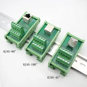 RJ45 female to terminal block RJ45 Horizantal Breakout board RJ45 splitter adapter Din Rail Mounting Screw terminal for 10 line