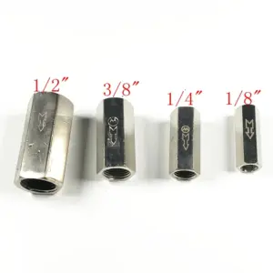 1/8" 3/8" 1/4"  1/2"  BSPP Female Full Ports Air Check Valve One Way Non Return Nickel-Plated Brass Valve