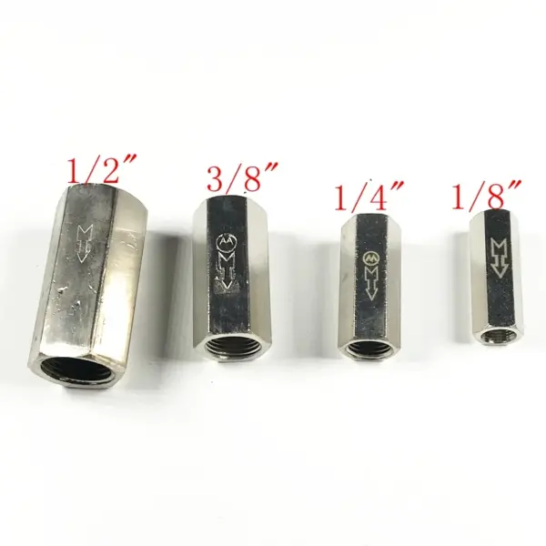 1/8" 3/8" 1/4"  1/2"  BSPP Female Full Ports Air Check Valve One Way Non Return Nickel-Plated Brass Valve