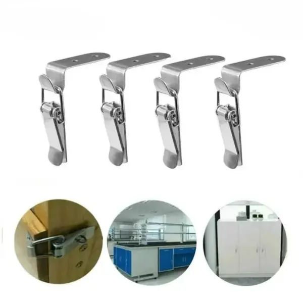 8pcs 90° Stainless Steel Spring Loaded Box Draw Toggle Latch Catch Clamp Clip Clasp Closures Crate Snap Lock