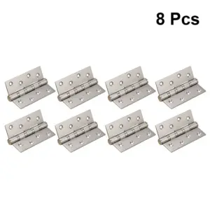 8Pcs 4 Inch Premium Stainless Steel Door Hinge with 8 Mounting Holes for Heavy Duty Wooden Boxes Jewelry Gift Wine Toolboxes