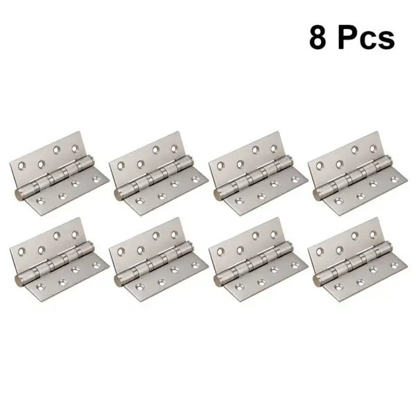 8Pcs 4 Inch Premium Stainless Steel Door Hinge with 8 Mounting Holes for Heavy Duty Wooden Boxes Jewelry Gift Wine Toolboxes