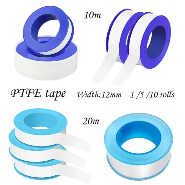 1-10pcs PTFE Plumbers Tape High-Density Pipe Sealing Tape Waterproof Plumbing Thread Tape White Sealant Seal For Shower Head