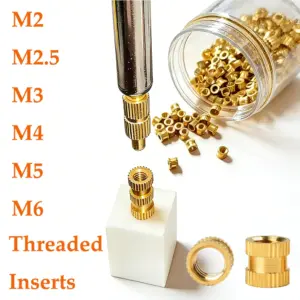 100/300Pcs Threaded Inserts M2 M3 M4 M5 M6 Heat Set Inserts Lead-Free Brass Knurled Metric Nutetric Nut into Plastic 3D Printing