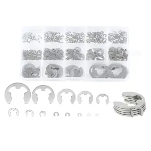 YWDZ-580Pcs E Clip Circlip Washer Assortment Kit Stainless Steel 1.2-15 Mm External Retaining Ring Clip For Pulleys Shaft