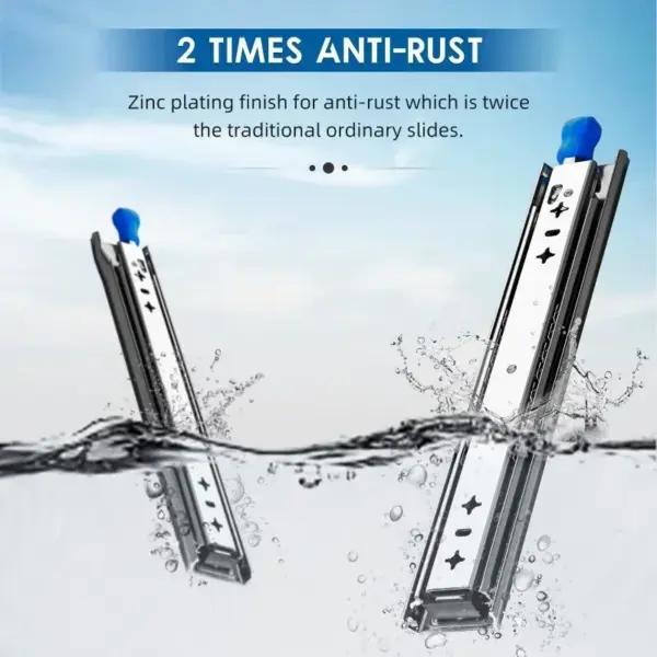 Heavy-Duty Locking Drawer Slide, Full Extension Ball Bearing Side Mount Guide Rail, 120kg Load Capacity