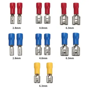 50Pcs Insulated Female Crimping Terminals Seal Spade Electrical Wire Connector Crimp Set Car Accessories Kit 2.8mm 4.8mm 6.3mm