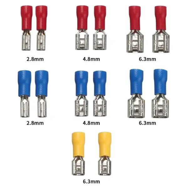 50Pcs Insulated Female Crimping Terminals Seal Spade Electrical Wire Connector Crimp Set Car Accessories Kit 2.8mm 4.8mm 6.3mm