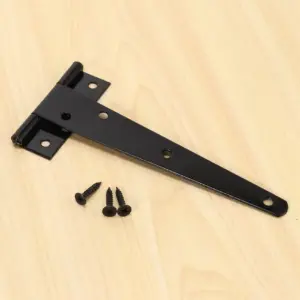 8 PCS 6 Inch Heavy Duty Door Hinges T-Strap Tee Shed Hinge Gate Hinges For Wooden Gates Hinges (Black)-ABQU