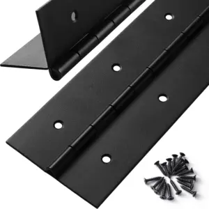 2 Pcs Heavy Duty Piano Hinge 48x3 Inch, True 0.060'' Thick Stainless Steel Black for Cabinet, Door, Toolbox