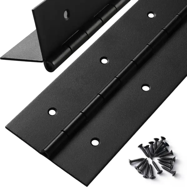 2 Pcs Heavy Duty Piano Hinge 48x3 Inch, True 0.060'' Thick Stainless Steel Black for Cabinet, Door, Toolbox