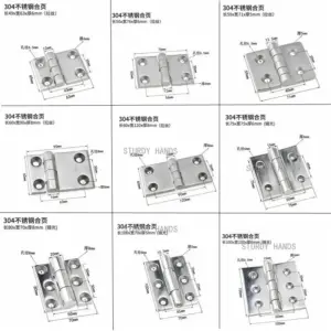 1pcs Heavy Duty Stainless Steel Industrial Hinge Thickening Equipment Mechanical Cabinet Door Lotus Leaf